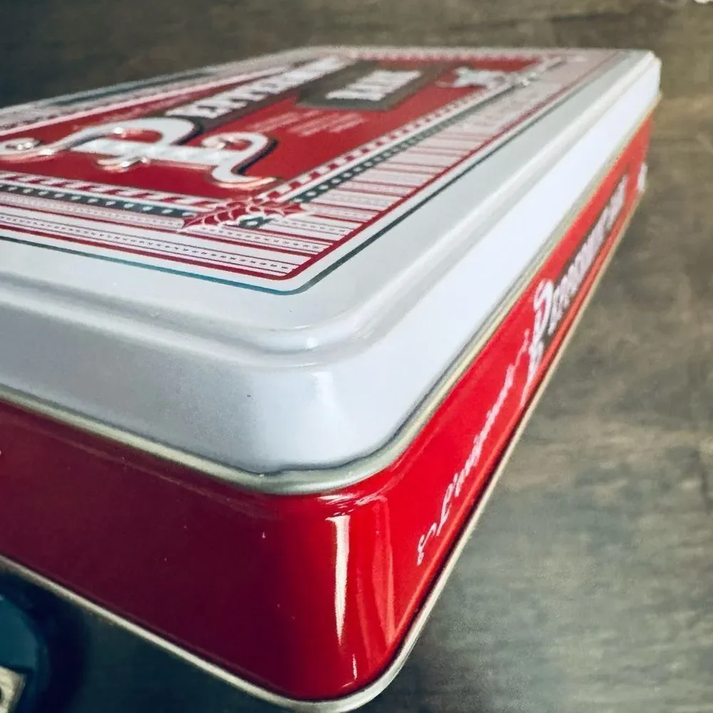 Williams Sonoma Peppermint Bark Holiday Dog Tin Storage Container